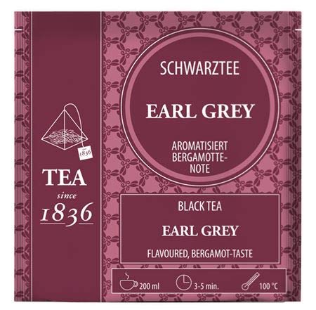 Schwarztee Earl Grey Bergamotte-Note aromatisiert 50 Pyramidenbeutel im Sachet à 3 g