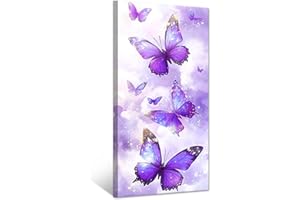 CCWACPP Butterfly Wall Art Colorful Canvas Prints Abstract Butterfly Pictures Prints Insect Poster Nursery Girls' Room Decor 