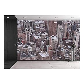 Aerial View of Metropolitan Area in New York City - Removable Wall Mural | Self-Adhesive Large Wallpaper - 66x96 inches