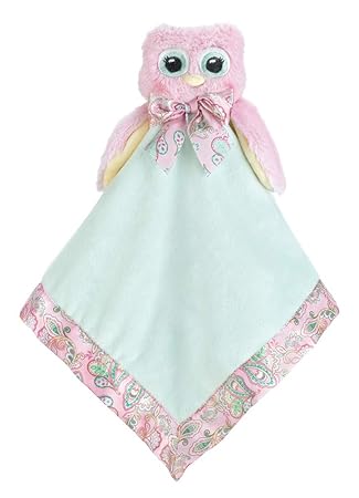pink owl security blanket