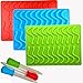 3 Pack of 60 Pieces Gooj New Gummy Worm LFGB, BPA Free Silicone Mold Candy Molds With Printed Recipe Plus 3 Droppers 100% Pure Silicone Chocolate molds and Ice Tray