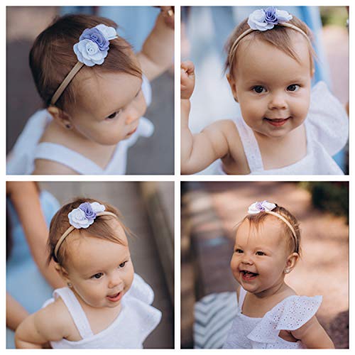 image for Small Smile Baby Girl Headbands - Fabric Newborn Headbands Serve as Ba