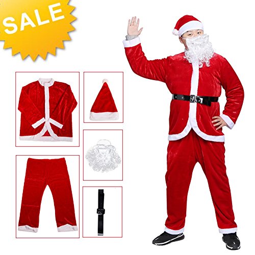 Suroomy santa suit plus size flannel cosplay christmas …
