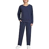 Weintee Women's Petite Jogging Suit Sets Sweatpants and Sweatshirts V Neck Tracksuits Cotton Sweatsuits