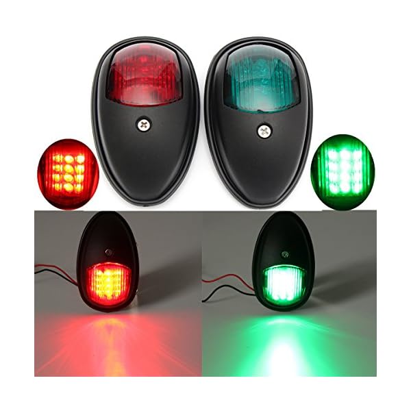 Boat-Navigation-Lights-YESSHOW-New-Marine-LED-Navigation-Lamp-Port-Bow-Side-Starboard-Lights-Red-Green-LED-for-Chandlery-Boat-Yacht-Skeeter-Safety-Lights-Deck-Mount-DC-12V-24V