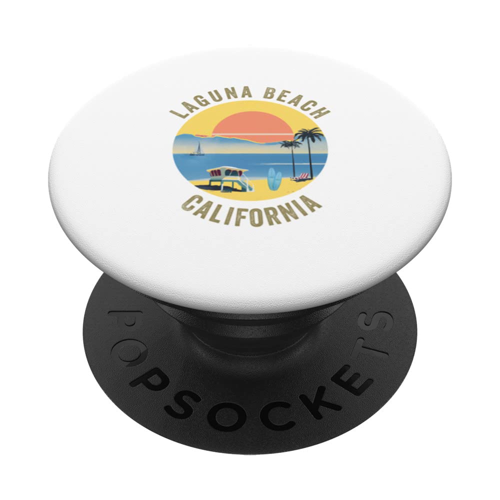 Laguna Beach Souvenir Apparel - Retro Vintage Laguna Beach PopSockets Swappable PopGrip
