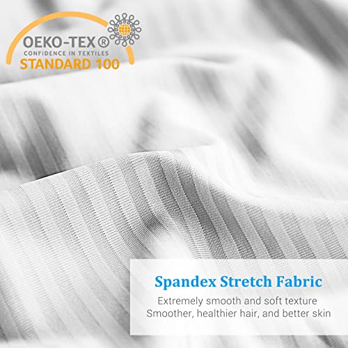 2er Set kühlender Kissenbezüge, Rywell Kopfkissenbezug elastisch mit Arc-Chill Kühlfasern atmungsaktiv, mit verdecktem Reißverschluss, schont Haut und Haare, schonende Zierkissenbezüge White - S