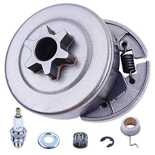 Chainsaw 7pcs Kit Sprocket Clutch Drum 3/8" for Stihl 017 018 021 023 025 MS170 MS180 MS210 MS230 MS250 Replacement Parts with Needle Bearing Washer E-Clip Worm Gear for 1123 640 2003, 1123 640 2073