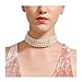 Multi Strand Faux Pearl Choker Necklace for Women 14.17 inches