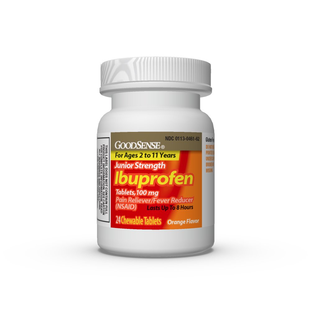 GoodSense Children's Ibuprofen Chewable Tablets, 100 mg, 24 Count, Pain