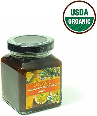 Organic Papaya &amp; Passion Fruit Jam - USDA Organic Certificated Net Wt 220 g.