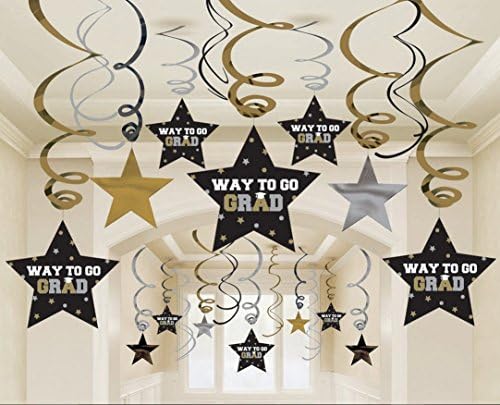 2023 Graduation Party Decorations -30 Black and Gold Graduation Decorations -Great Class of 2023 Decorations