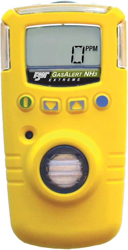 BW Technologies GAXT-A2-DL GasAlert Extreme High Range Ammonia (NH3) Single Gas Detector, 0-400 ppm Measuring Range, Yellow