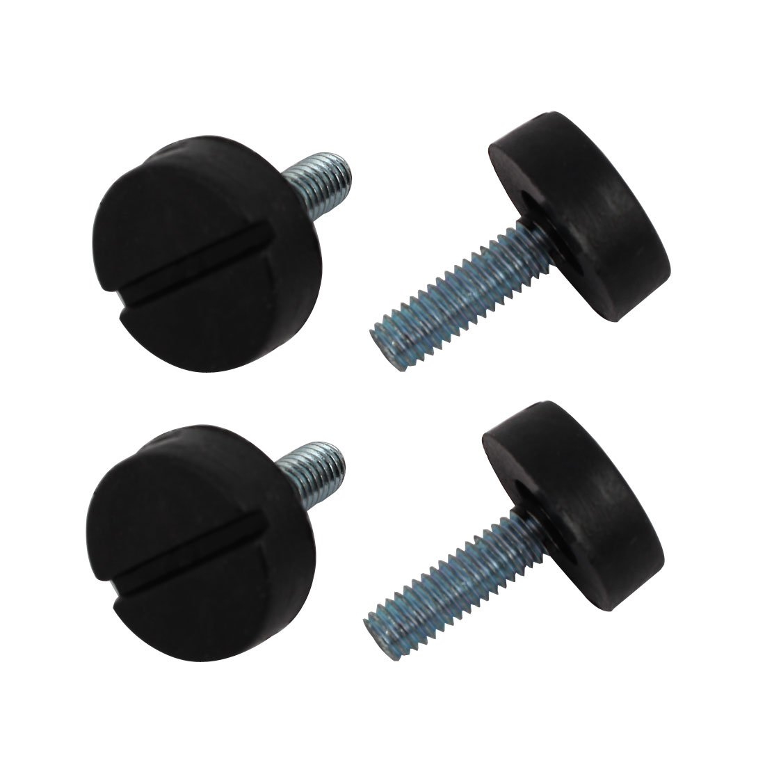 Sourcingmap M6x20mm Slotted Round Base Furniture Glide Adjustable Leveling Foot 4pcs