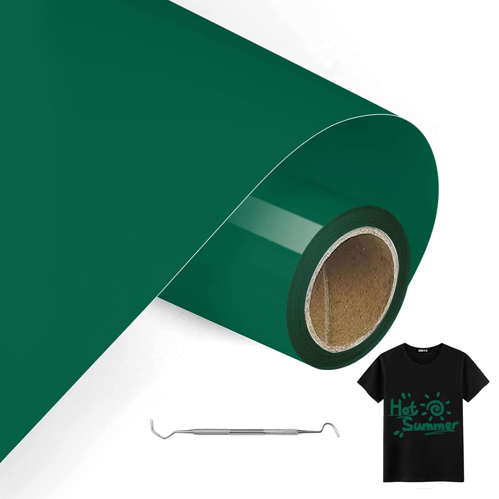 MeYuxg Plotter Film Textile Green – 30.5 cm x 6 m Plotter Film for Textile, Heat Transfer Vinyl for Cricut & Cameo – Easy to Cut & Webbing for Flex Film Plotter Textile Design (Green)