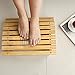 Ergonomic Bamboo Footrest Foot Stool Under Desk Footrest with Massager Rollers for Office Home