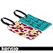 Kensie Buckle Closure Plastic PVC Luggage Tags in Blue/Multi Floral, 2 Pack