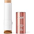 JOAH Highlighter Stick, Crystal Glow Tinted Luminizer Contour Makeup, Crystalide Peptide for Clearer, Smoother Looking Skin, Built-In Detachable Brush, Vanilla