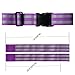 Techion Reflective Elastic Fabric Waist Belt Band with Buckle Clip and Ankle/Arm Bands (Pair) for Cycling / Biking / Walking / Jogging / Running Gear Vest and Outdoor Sports (Purple)