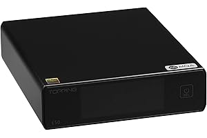 FANMUSIC Topping E50 MQA Full DAC ES9068AS XU216 32Bit/768kHz DSD512 PCM768kHz Decoder RCA TRS Ultra Low Noise Preamp (Black)