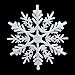 Snowflake SOMAN Christmas 4-Inch Ornaments Plastic Christmas Tree Hanging Decorations 24 Pcs(White)