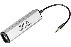 RECOIL MNF Ground Loop Isolator Noise Filter Permalloy Transformer, No Audio Signal Loss, Fix Hum Buzz in Car Stereo Home Aud