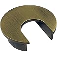 Electriduct 1.57" Metal Desk Grommet 40mm Cable Hole Cover Wire Cord Organizer (Large Opening) | Brushed Bronze