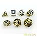Bescon Super Shiny Deluxe Golden and Enamel Solid Metal Polyhedral Dice Set of 7 Gold Metallic RPG Role Playing Game Dice 7pcs set D4-D20