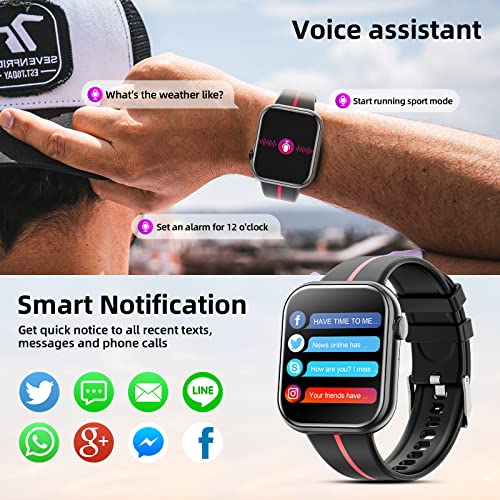 Smart Watches for Men Women Answer/Make Call,Fitness Watch with Heart Rate Blood Oxygen Sleep Monitor,Calorie Pedometer Activity Trackers,Smartwatches for Android iOS(Black)
