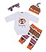 Zefeng 4Pcs Baby Boys Girls Thanksgiving Outfit Long Sleeve Bodysuit Pants with Hat and Headband