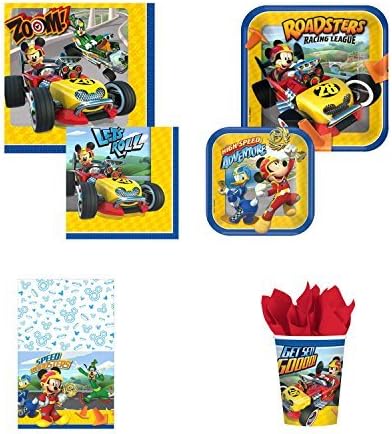 Amscan Mickey Mouse Roadster Deluxe Birthday Party Pack, 16 guests