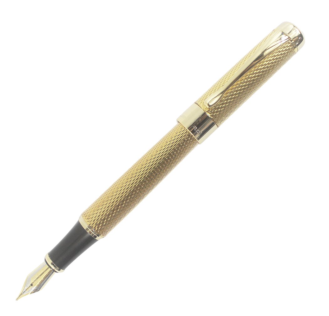 Gullor Jinhao 18KGP Medium Nib Fountain Pen with Ink Converter - Gold