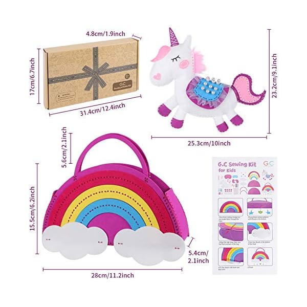 G C Sewing Kit For Kids Make Your Own Unicorn Craft With Instructions And Sewing Supplies Fun Gift Toy Beginners Blinkee Com