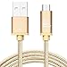 LAX Gadgets Durable Nylon Braided Tangle Free 2.0 Micro USB Android Charging and Data Sync Cable for Samsung, HTC, Motorola, Nokia, Kindle, MP3, Tablet and More[10 Feet-Gold]