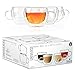 Tealyra - UNIVERSE 8-ounce - Set of 4 - Double Wall Glasses With Handle - Espresso Coffee - Tea - Cappuccino - Clear Cups - Heatproof Insulating - Keeps Beverages Hot - 230ml