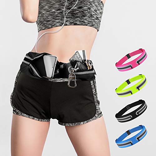 Boruizhen Slim Running Belt, Waterproof Fitness Waist Packs Adjustable Walking Pouch Workout Belt for Phone, Yoga, Cycling, Hiking, Jogging (Black) - Thumbnail 6