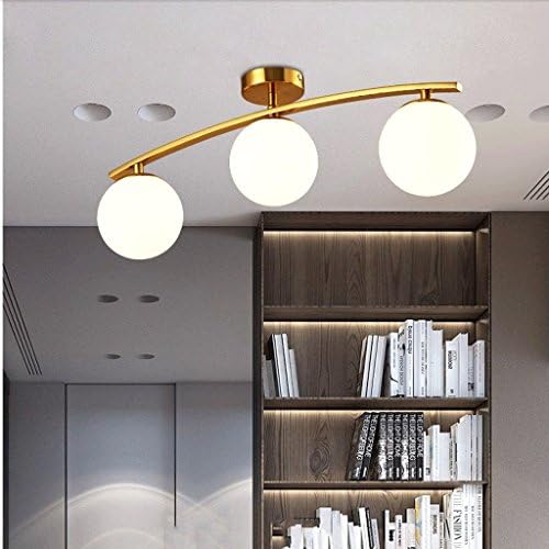GBYZHMH Post-Modern Creative Simple Lounge Restaurant The Bedrooms Nordic Personality Glass Creators Ceiling lamp (Gold Bronze) A+ (Size: 3)