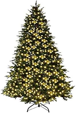 7 5ft Pre Lit Artificial Christmas Tree Premium Spruce Hinged Tree