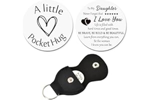 SHIQIAO SPL Daughter Birthday Gift from Mom Dad, To My Daughter Inspirational Gifts, I Love You Daughters Pocket Hug Keychain Presents for Daughter in law Christmas Graduation Wedding Gift for Women Girls