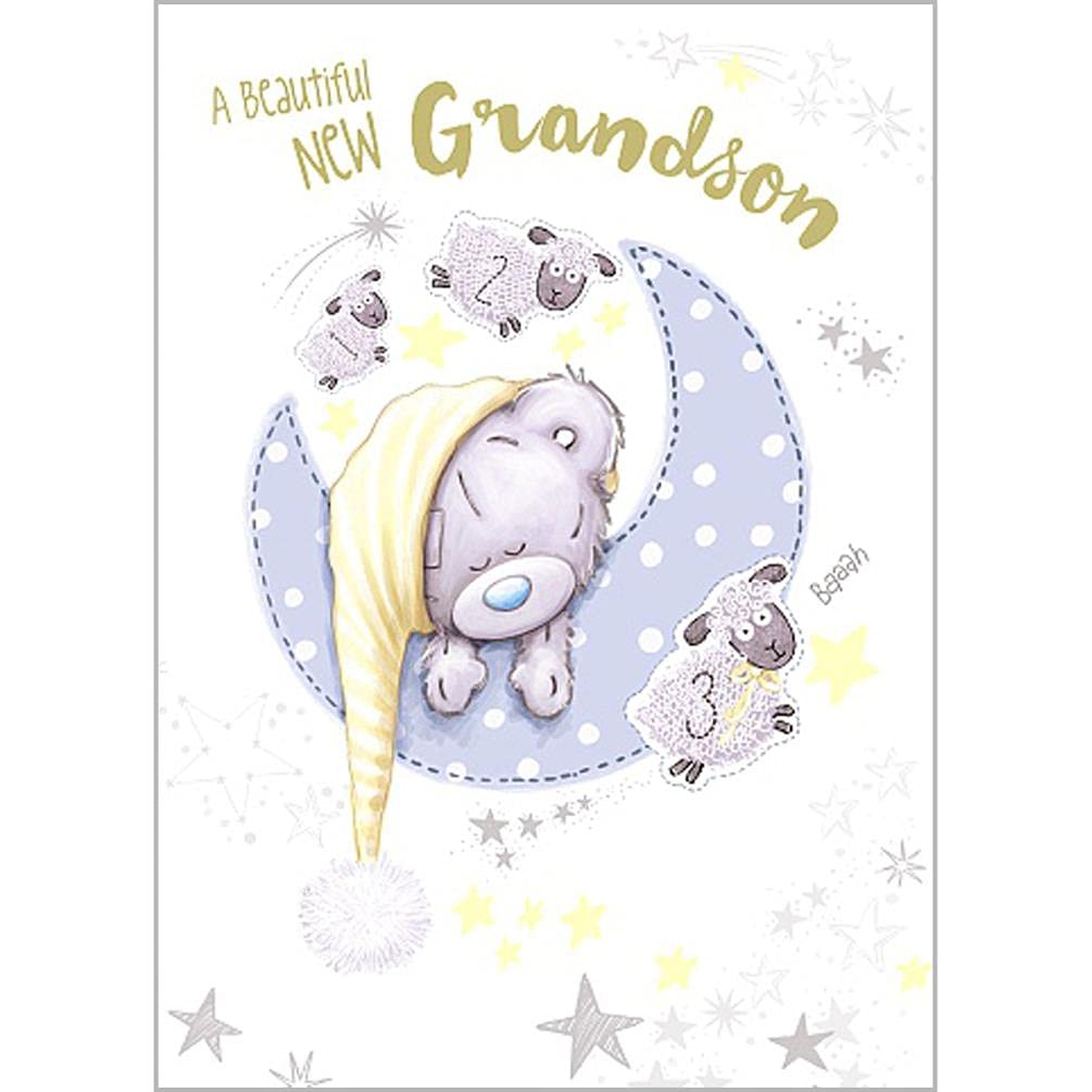 Me to You Tiny Tatty Teddy Beautiful New Grandson Card, White,5x7 inch