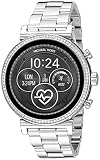 Michael Kors Access Women's Sofie Heart Rate' Touch-Screen Smartwatch with Stainless-Steel Strap, Silver, 18 (Model: MKT5061)