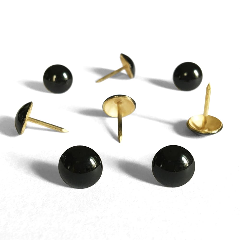 500pcs a lot: D11mmxL17mm Black Painted Color Sofa Upholstery Tacks Wooden Furniture Decorative Tacks Hobnail Thumb Nails Home DIY Upholstery Nails (Black Painted)