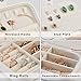 Tasybox Jewelry Travel Organizer Small Jewelry Box Leather Women Girls Traveling Jewelries Case and Portable Jewellery and Accessories Storage Holder, White