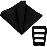 Rzmtaol Velvet Pocket Squares for Men, Solid Color Mens Handkerchiefs with Holder Suit Pocket Square for Business Wedding