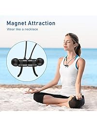 Auricular Bluetooth RCA; auriculares inalámbricos con Bluetooth 5.0, con atracción magnética, 10 horas de reproducción, IPX5, impermeables, deportivos, para correr, hacer ejercicio, gimnasio