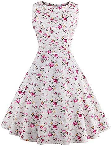 Robert Westbrook Dresses Women'S Vintage Retro Dress Foral Print Christmas Dress Casual Party Swing Dress As Shown Xl