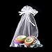 Mudder Organza Gift Bags Wedding Favor Bags Jewelry Pouches, Set of 50, White