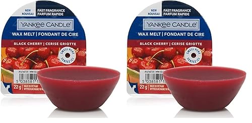 Yankee Candle Wax Melts, Black Cherry, Up to 8 Hours of Fragrance, 1 Count, Red (Pack of 2)