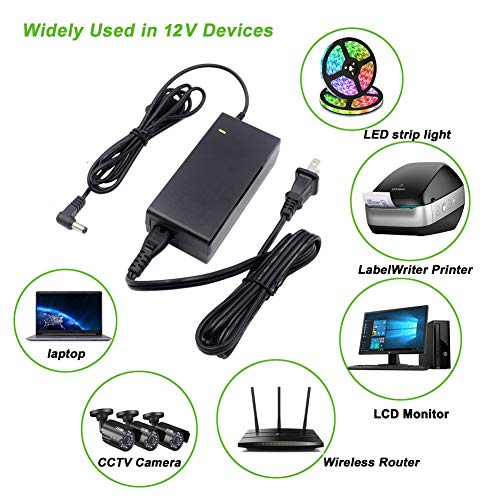 TKDY Security Camera Power Supply 12V 5A Adapter, with 8 Way CCTV Power