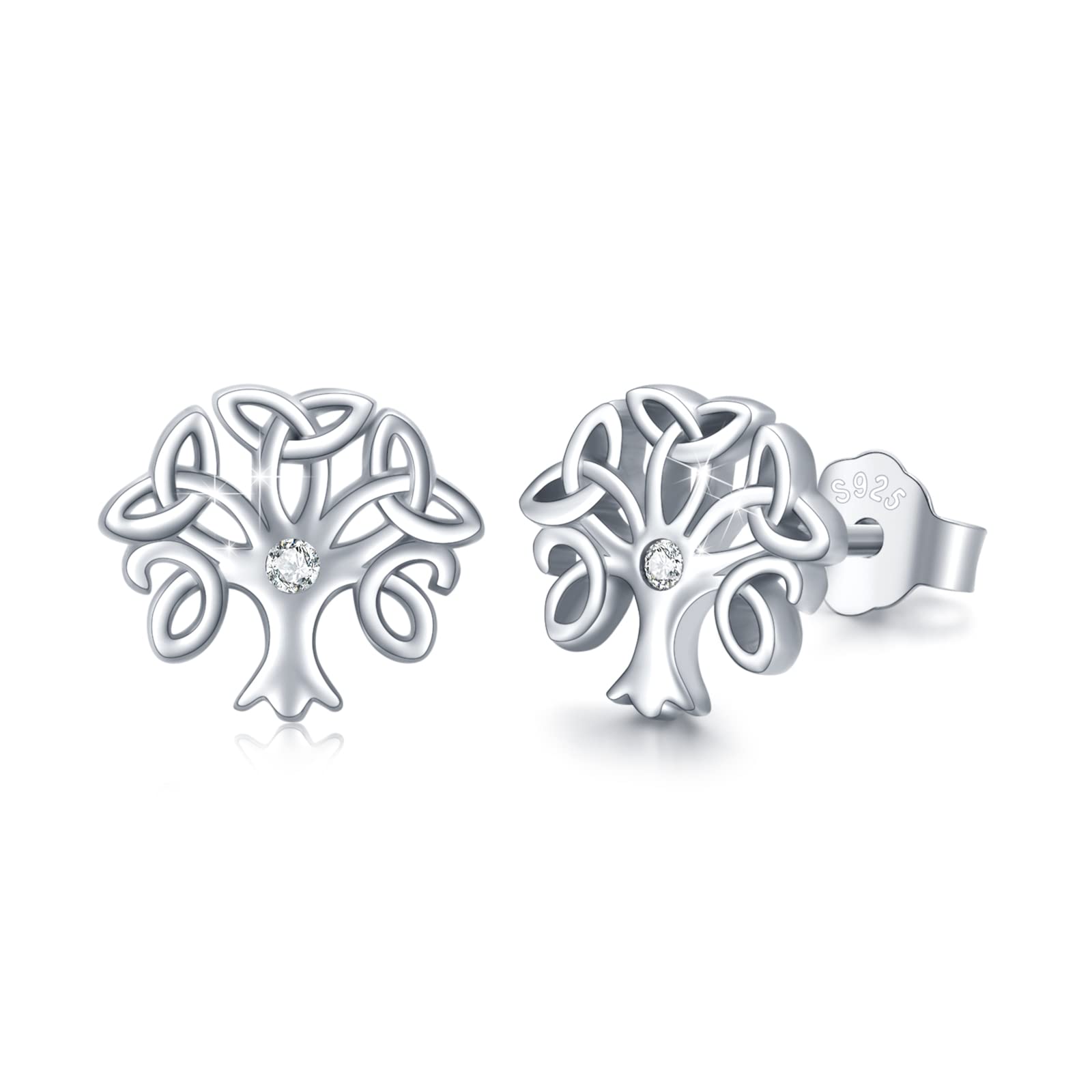 Tree of Life Earrings 925 Sterling Sliver Tree of Life Stud Earrings Hypoallergenic Small Earrings Tree Jewellery Valentines Gifts for Women Girls